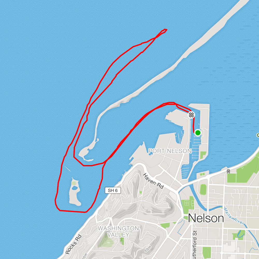 Route Marina to 2ndbuoy and haulashore