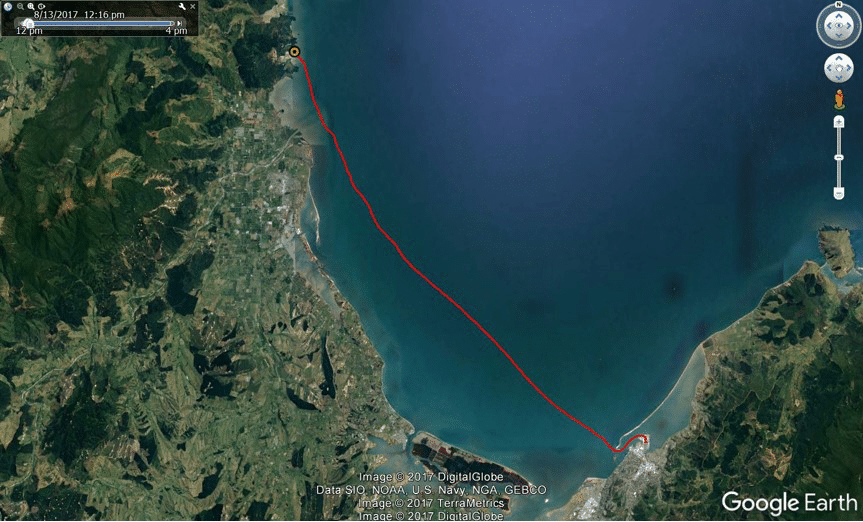route kaiterer to Nelson Marina map